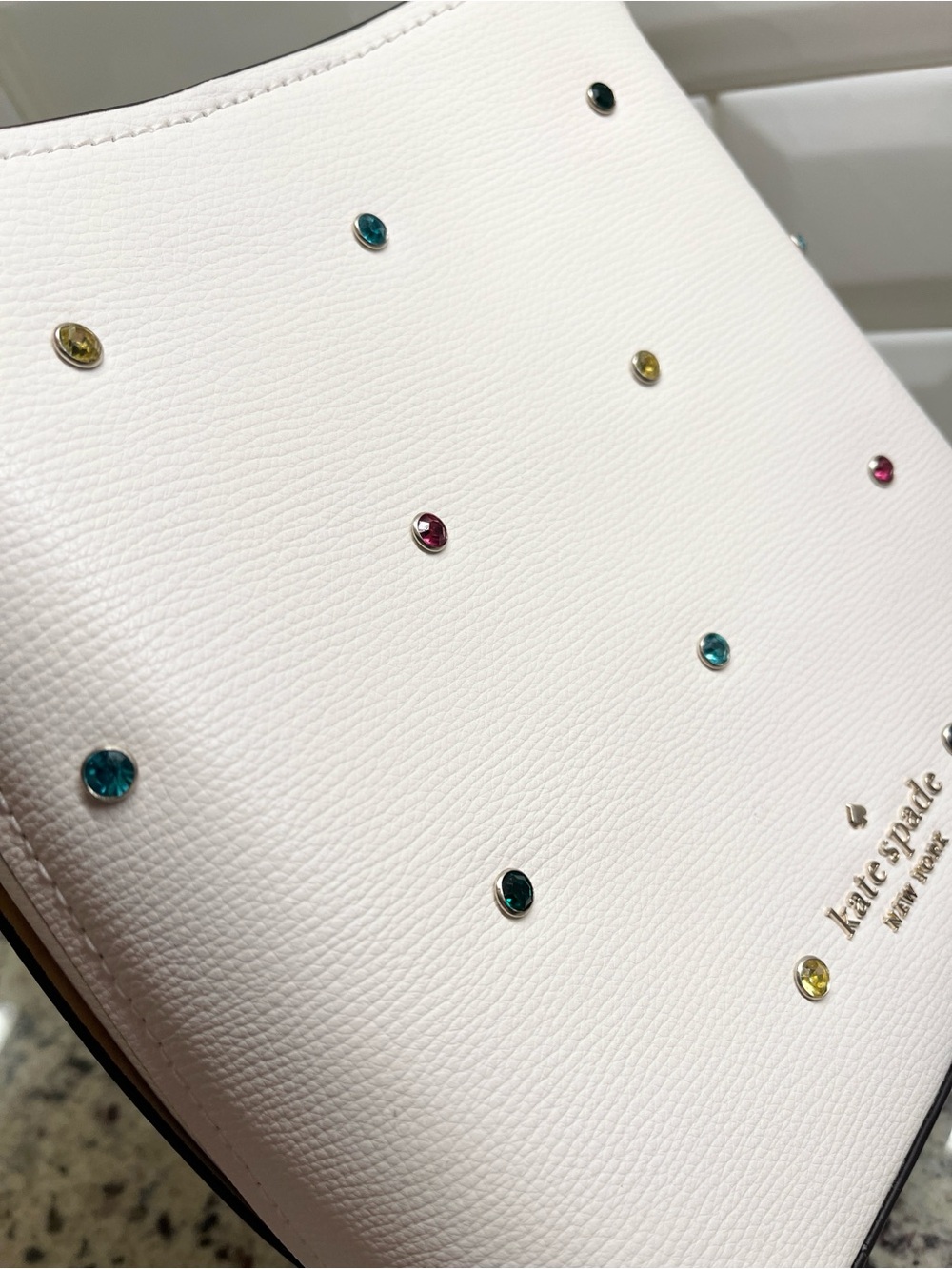 Kate Spade Darcy Small Bucket with Gemstone Details Crossbody Bag EUC - Picture 5 of 13